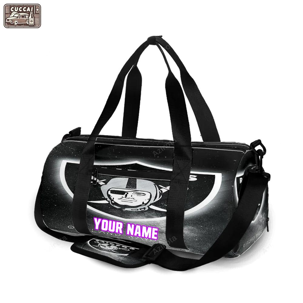 Las vegas raiders galaxy logo art personalized name travel bag gym bag 1512 Travel Bag