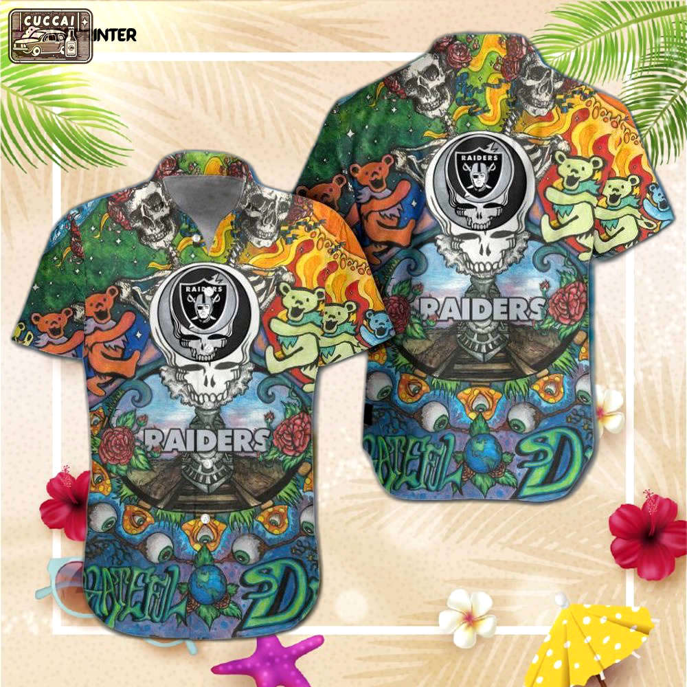 Las vegas raiders grateful dead nfl gift for fan hawaiian Hawaii Shirt