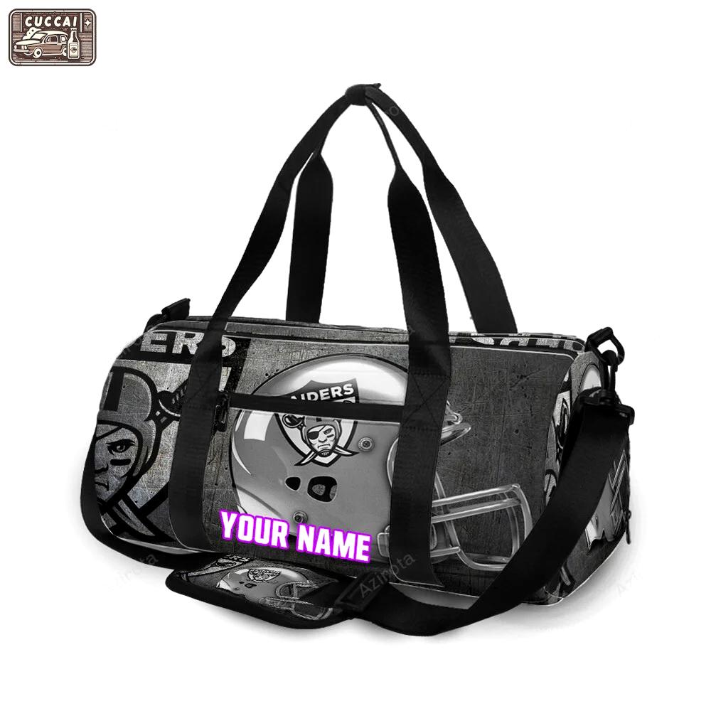 Las vegas raiders helmet art personalized name travel bag gym bag 1244 Travel Bag