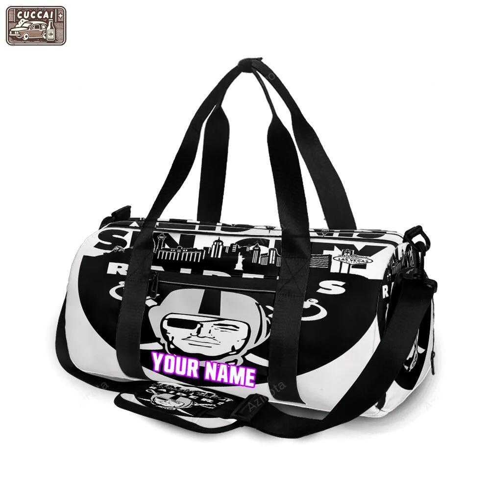 Las vegas raiders logo art sin city personalized name travel bag gym bag 1312 Travel Bag