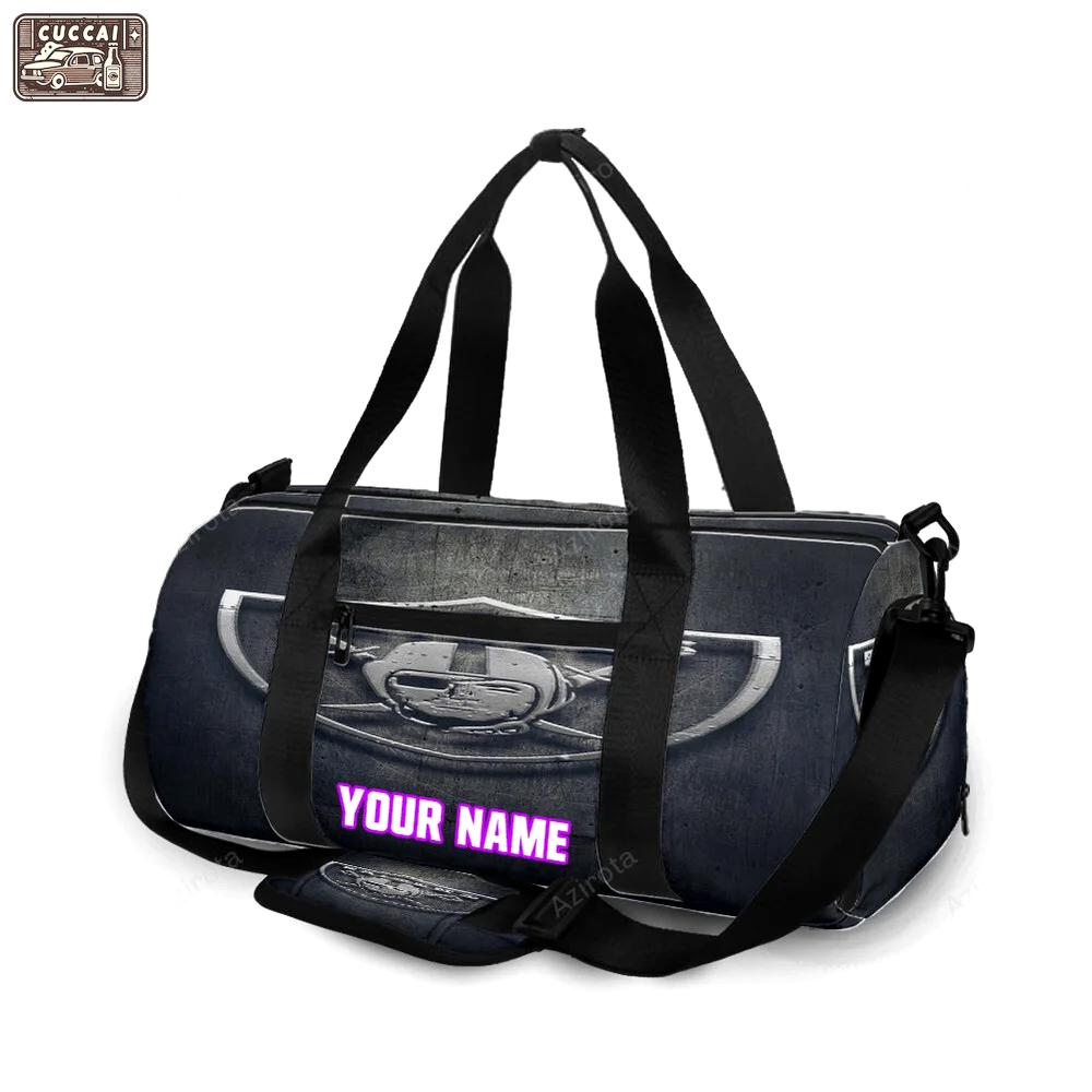 Las vegas raiders logo art texture3 personalized name travel bag gym bag 440 Travel Bag