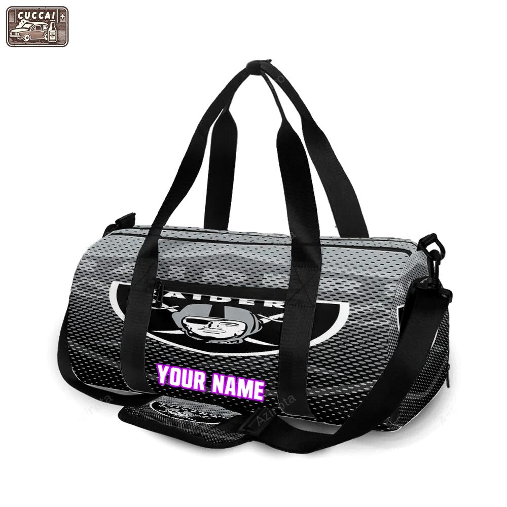 Las vegas raiders logo art10 personalized name travel bag gym bag 268 Travel Bag