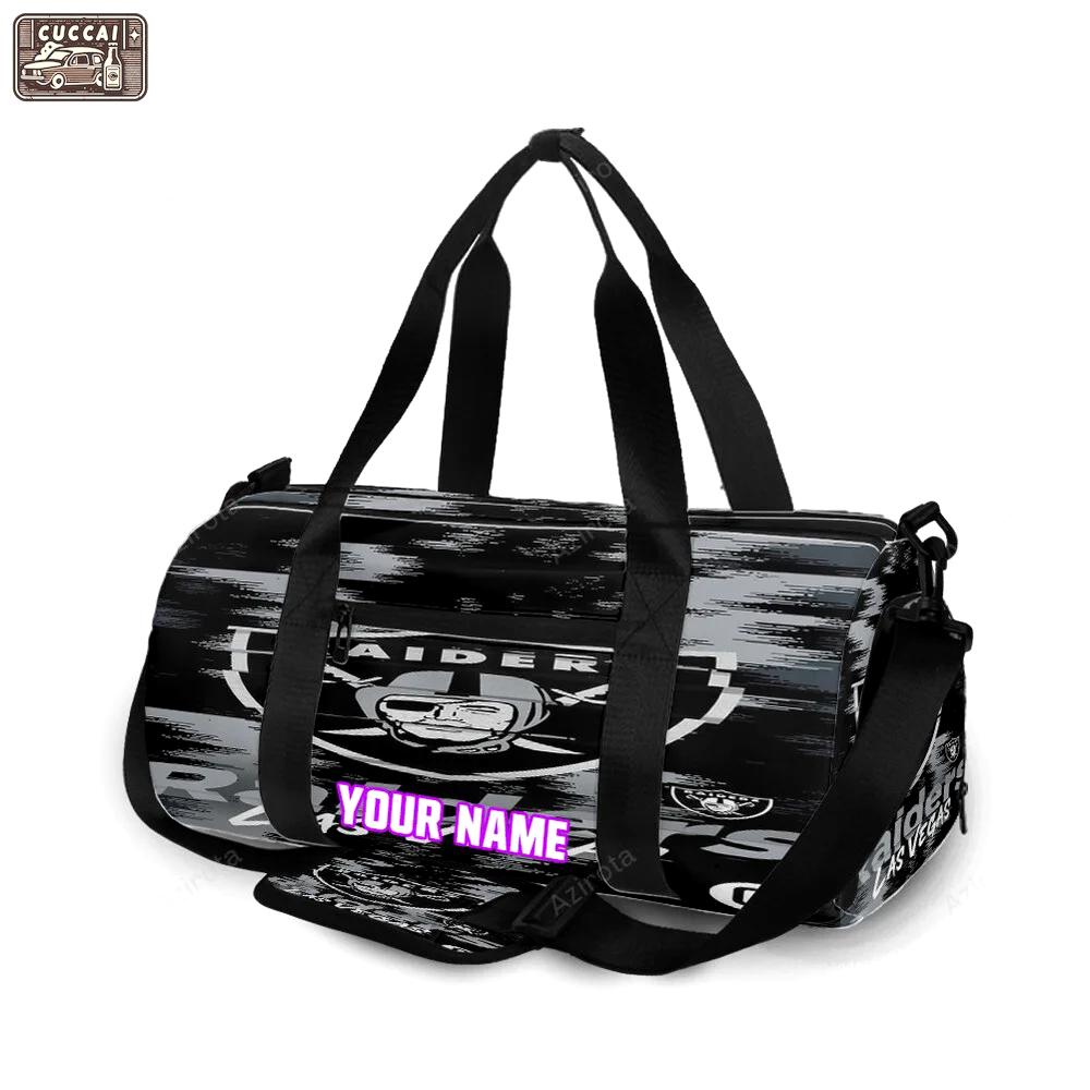 Las vegas raiders logo art7 personalized name travel bag gym bag 896 Travel Bag