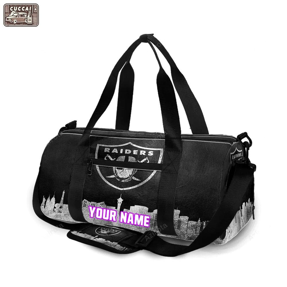 Las vegas raiders logo city personalized name travel bag gym bag 1501 Travel Bag