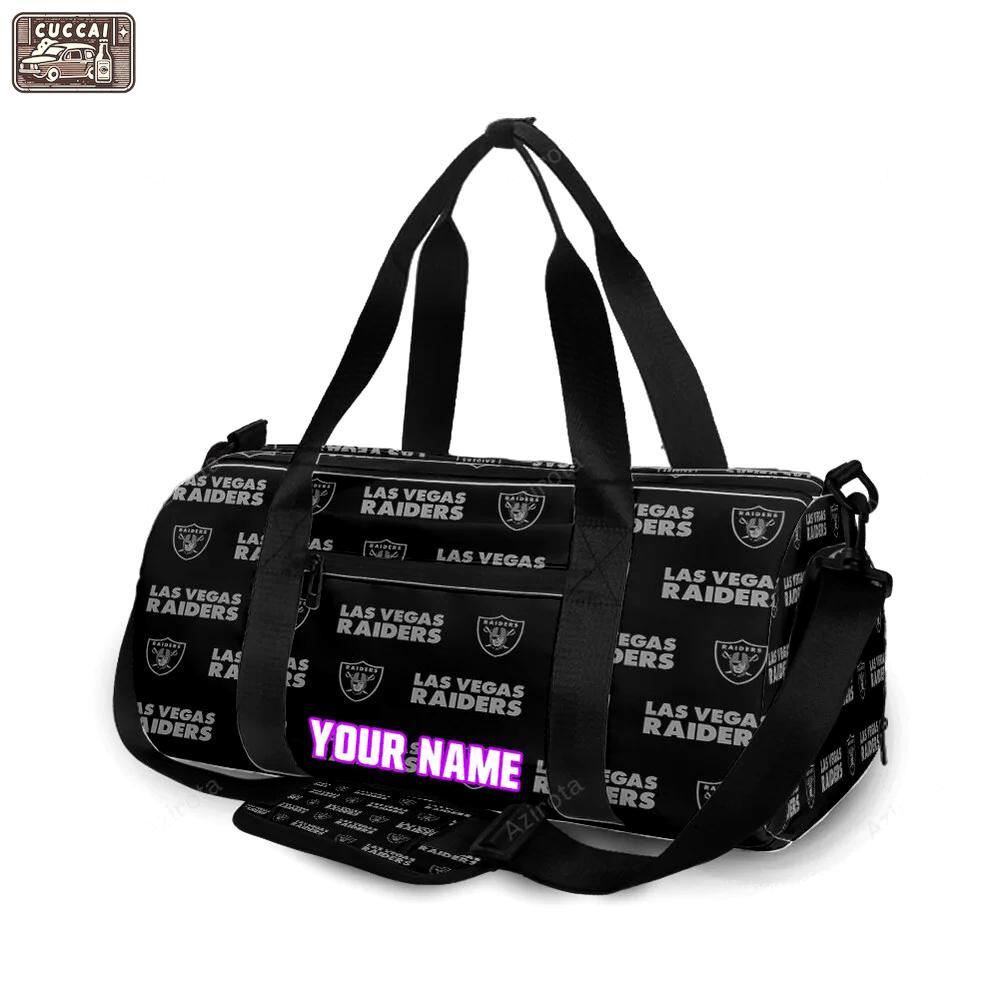 Las vegas raiders logo pattern13 personalized name travel bag gym bag 424 Travel Bag