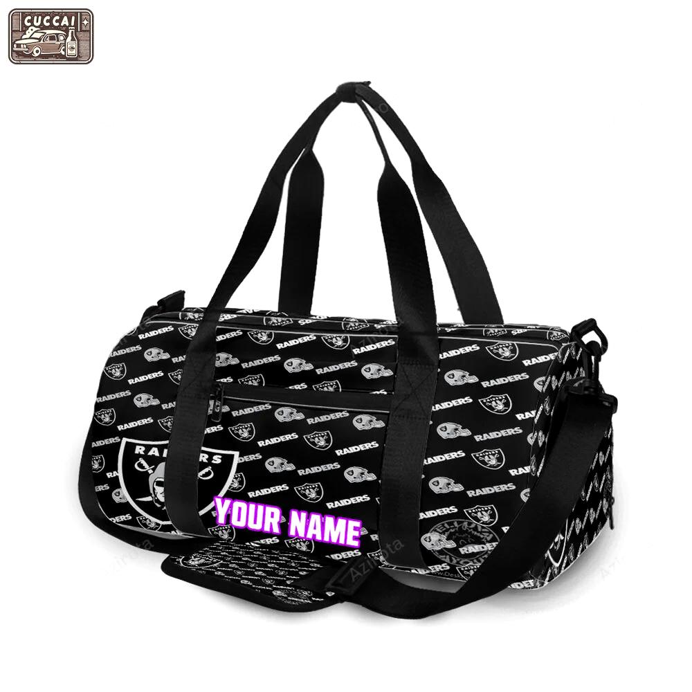 Las vegas raiders logo pattern14 personalized name travel bag gym bag 744 Travel Bag