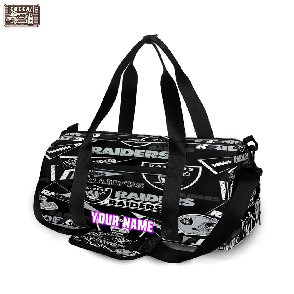 Las vegas raiders logo pattern5 personalized name travel bag gym bag 2094 Travel Bag