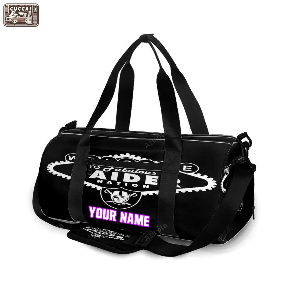 Las vegas raiders welcome to fabulous nation personalized name travel bag gym bag 397 Travel Bag