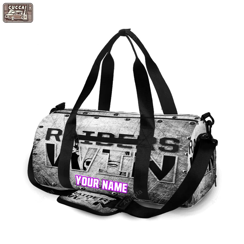 Las vegas raiders win metal personalized name travel bag gym bag 2093 Travel Bag