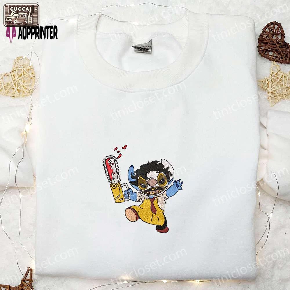 Leatherface stitch cosplay shirt texas chainsaw massacre characters hoodie spooky sweatshirt Embroidered Shirt