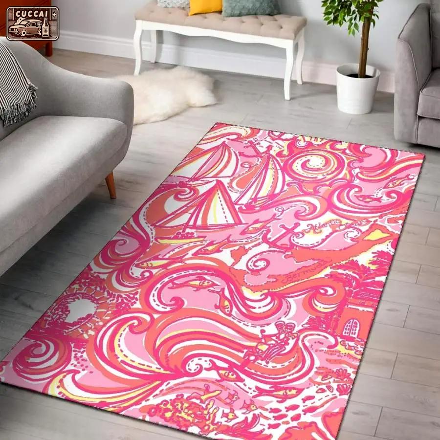 Lilly sets sail to bermuda area rug living room rug home decor carpet Rectangle Rug