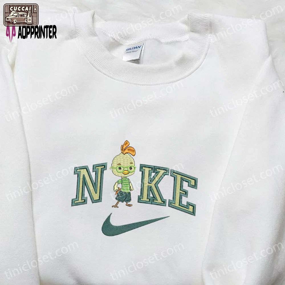 Little chicken x nike cartoon embroidered shirt: disney characters & nike inspired design Embroidered Shirt