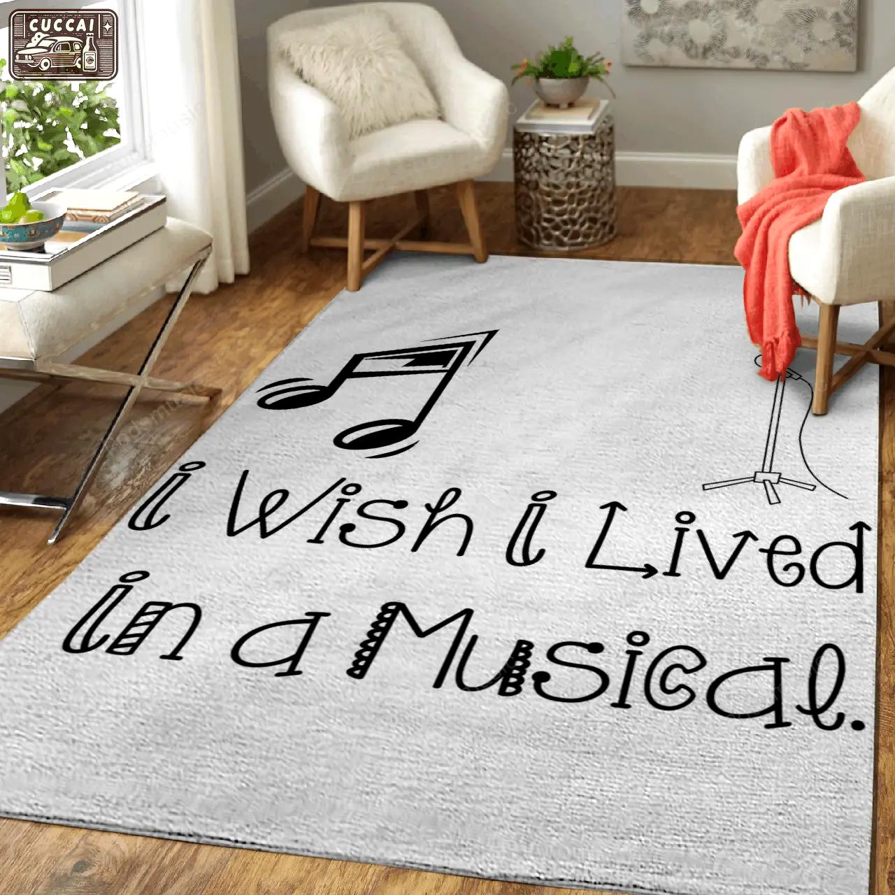 Live in musical funny music art for fans area rug living room carpet rug regtangle carpet floor decor home decor Rectangle Rug