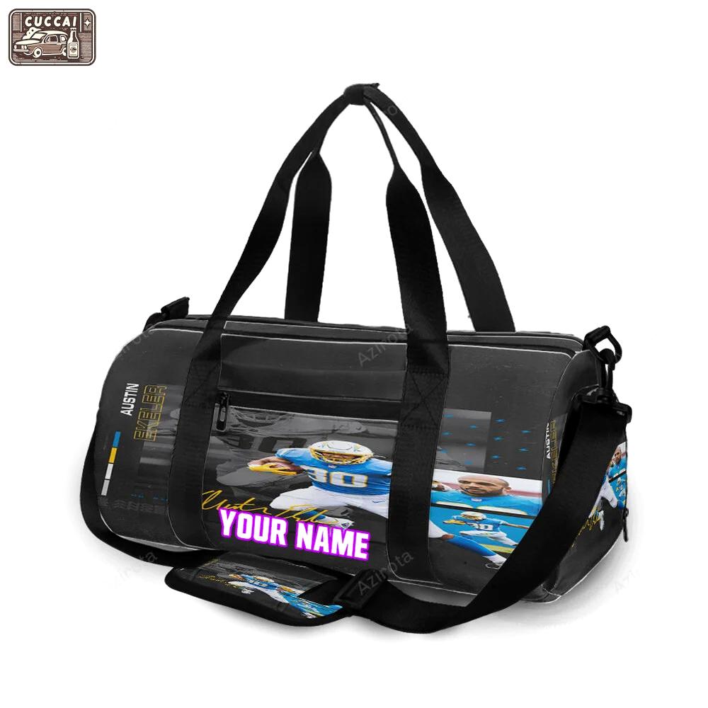 Los angeles chargers austin ekeler1 personalized name travel bag gym bag 668 Travel Bag