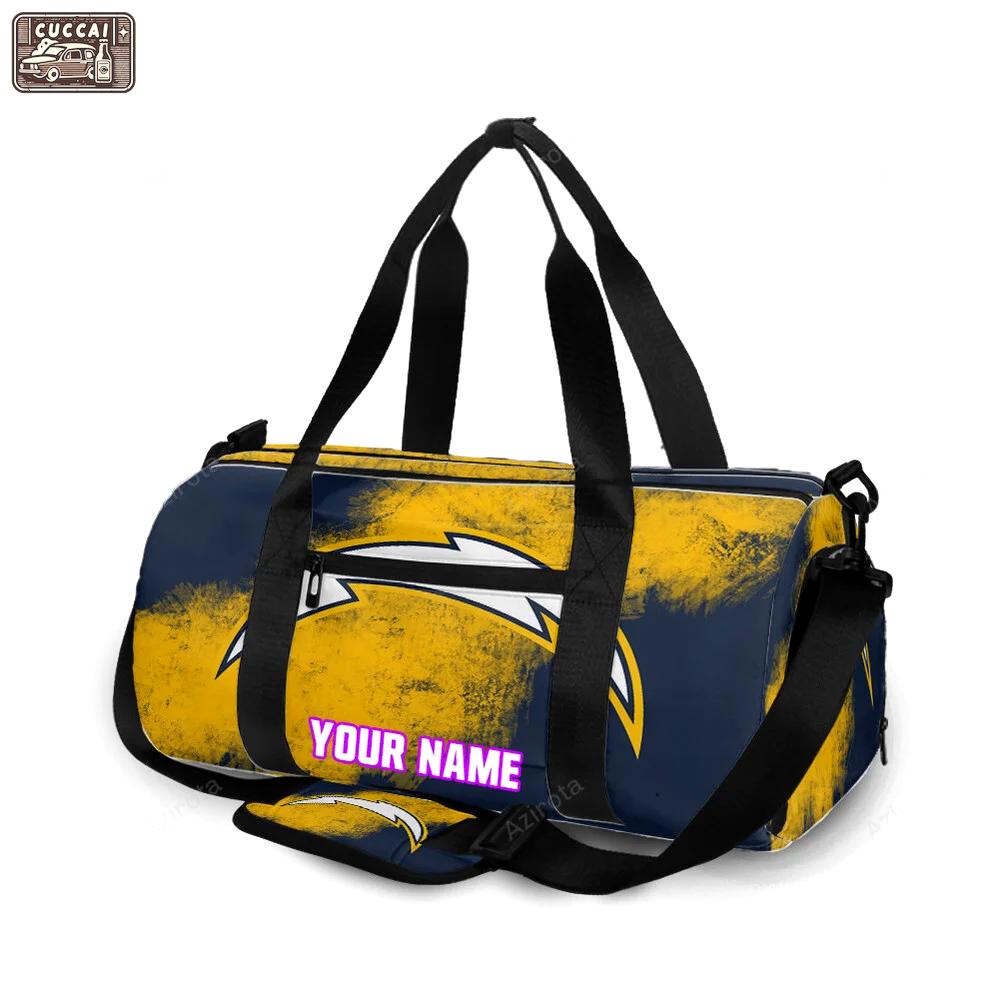 Los angeles chargers emblem v12 personalized name travel bag gym bag 1787 Travel Bag