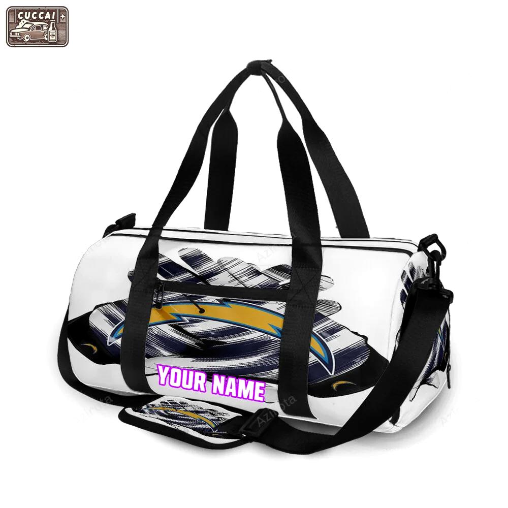 Los angeles chargers emblem v39 personalized name travel bag gym bag 201 Travel Bag