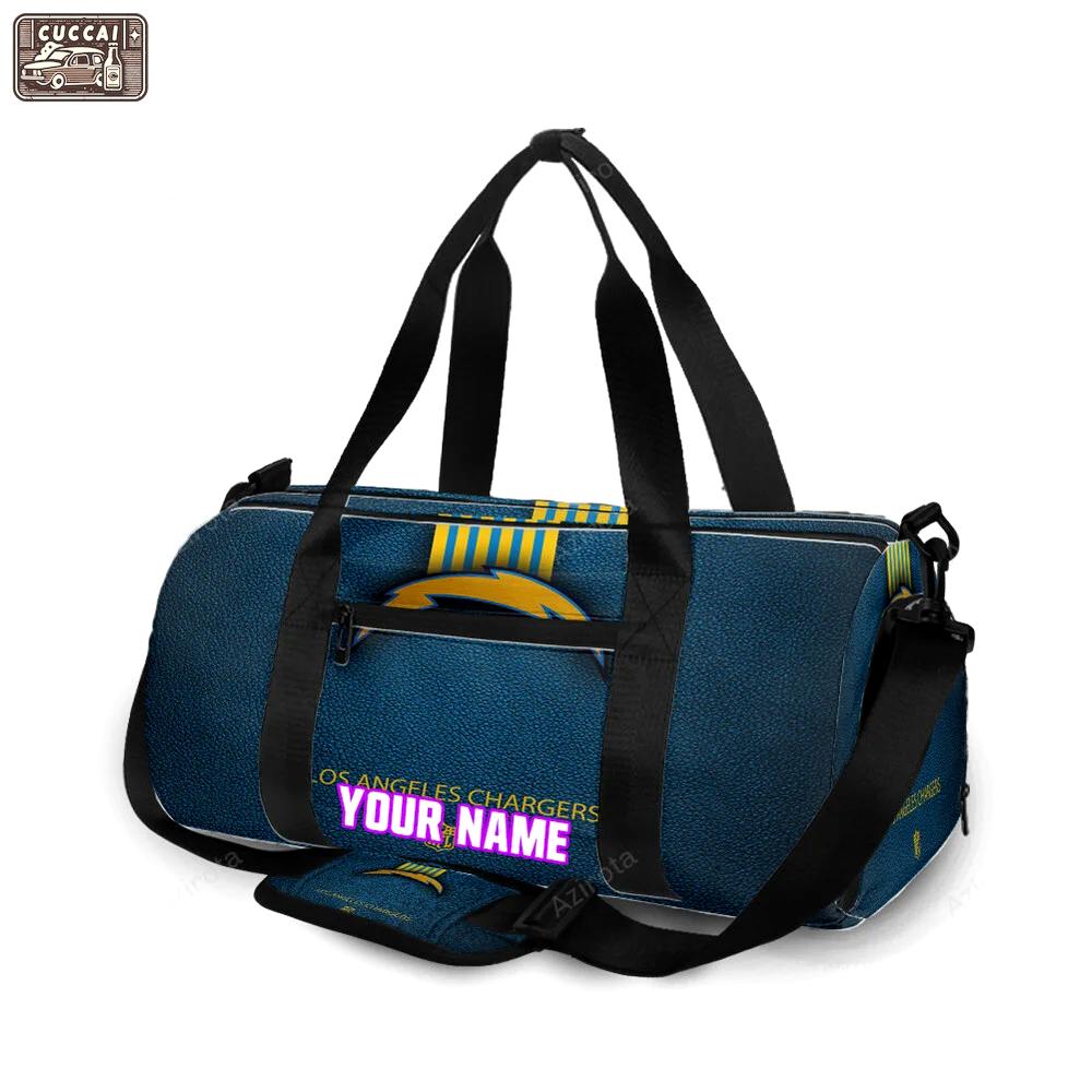 Los angeles chargers emblem v8 personalized name travel bag gym bag 814 Travel Bag