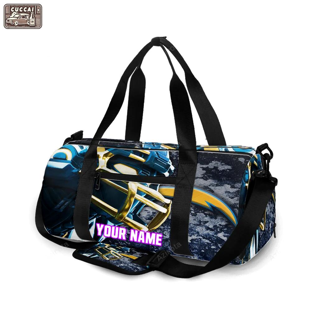 Los angeles chargers helmet v30 personalized name travel bag gym bag 1433 Travel Bag
