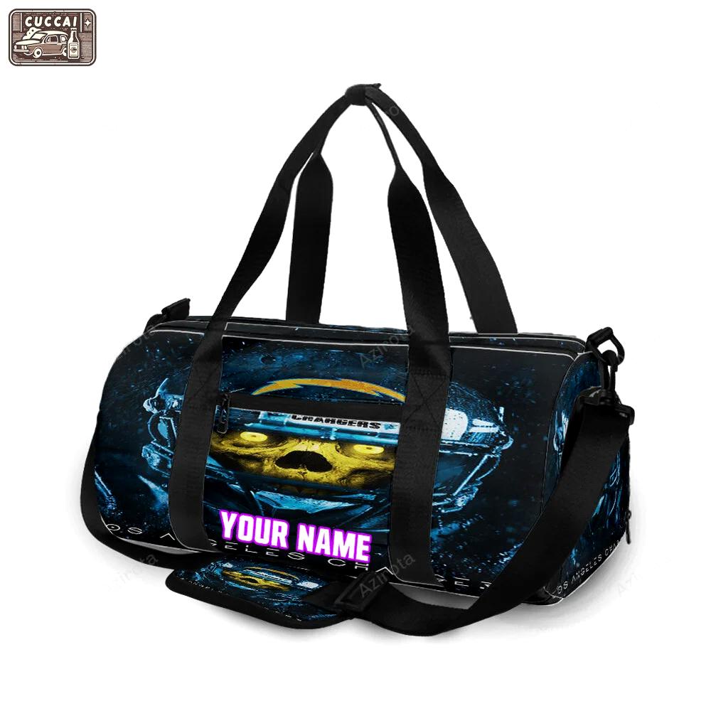 Los angeles chargers skull v31 personalized name travel bag gym bag 932 Travel Bag
