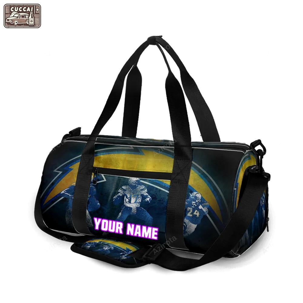 Los angeles chargers team v18 personalized name travel bag gym bag 1174 Travel Bag