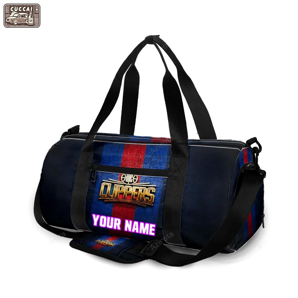 Los angeles clippers logo golden personalized name travel bag gym bag 1026 Travel Bag