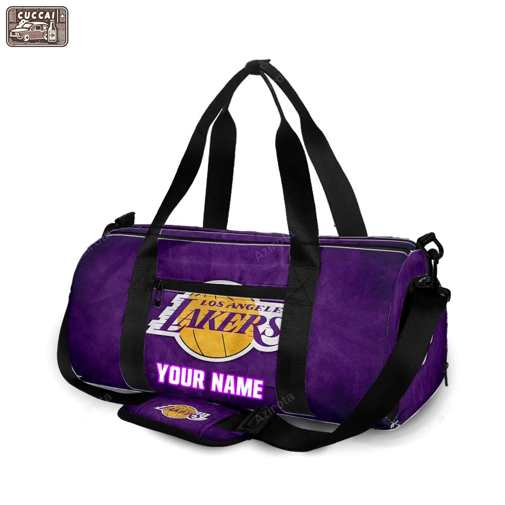Los angeles lakers emblem v52 personalized name travel bag gym bag 1945 Travel Bag