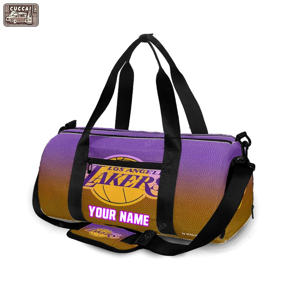 Los angeles lakers emblem v61 personalized name travel bag gym bag 1313 Travel Bag