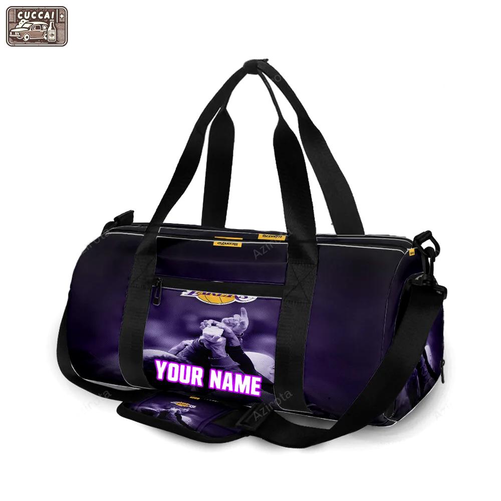 Los angeles lakers the one v54 personalized name travel bag gym bag 482 Travel Bag