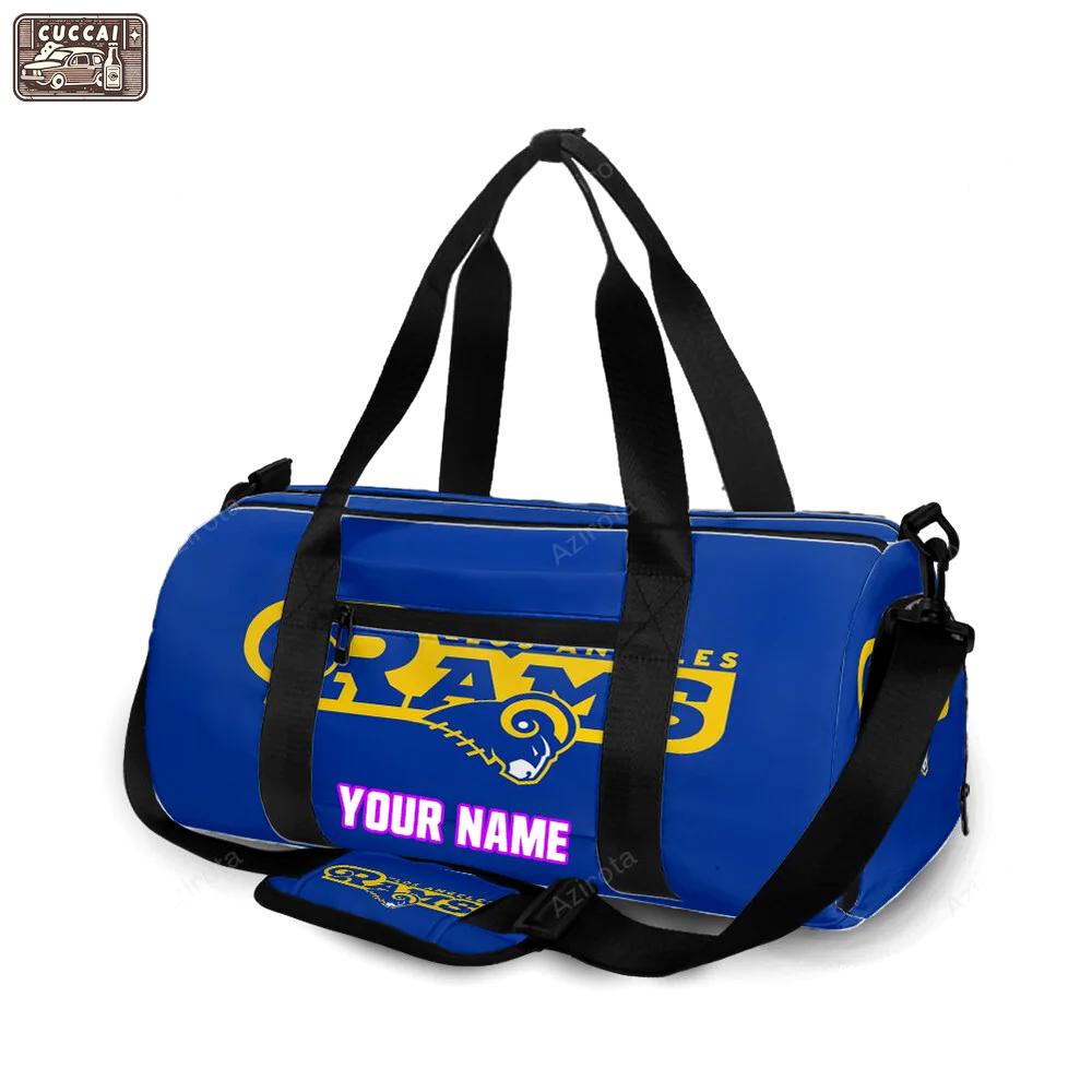 Los angeles rams blue yellow personalized name travel bag gym bag 1768 Travel Bag