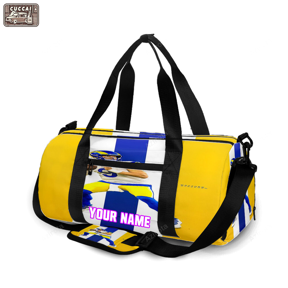 Los angeles rams matthew stafford1 personalized name travel bag gym bag 2099 Travel Bag