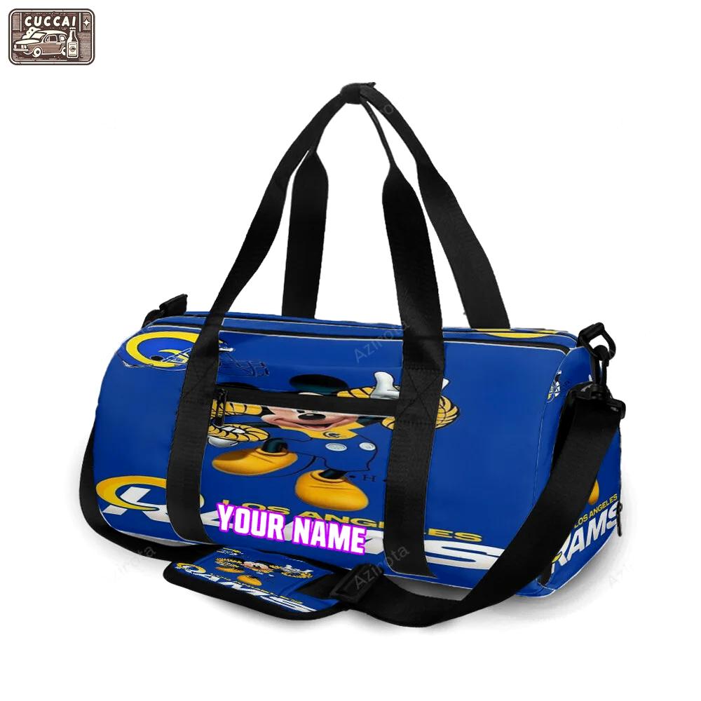 Los angeles rams mickey1 personalized name travel bag gym bag 461 Travel Bag