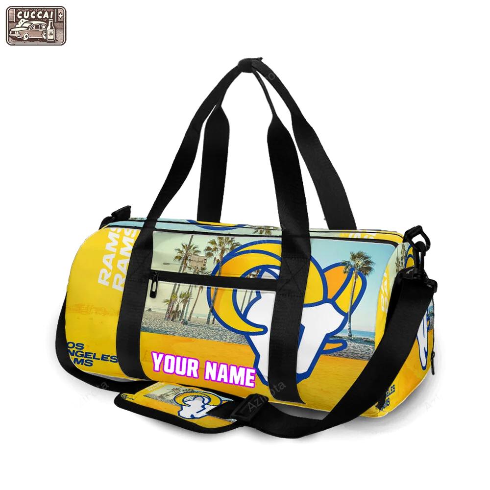 Los angeles rams yellow beach personalized name travel bag gym bag 2103 Travel Bag