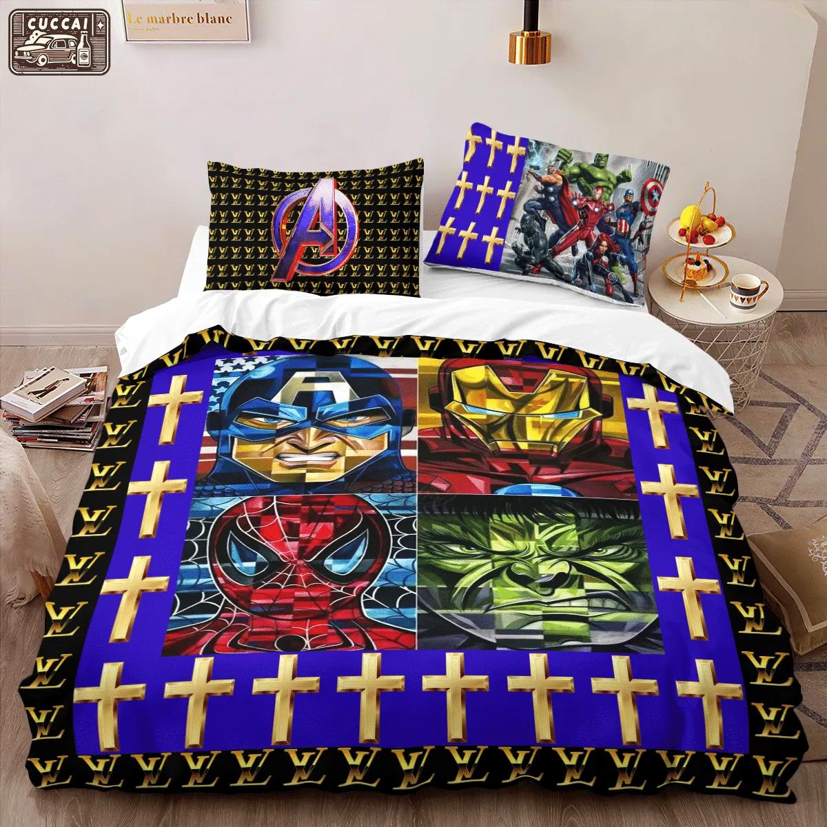 Louis vuitton avenger louis vuitton lv logo type 1129 Bedding Sets premium fashion brand sheets bedspread blankets bedclothes hyperbeast Bedroom bed linen luxury ideas covers duvet home decor