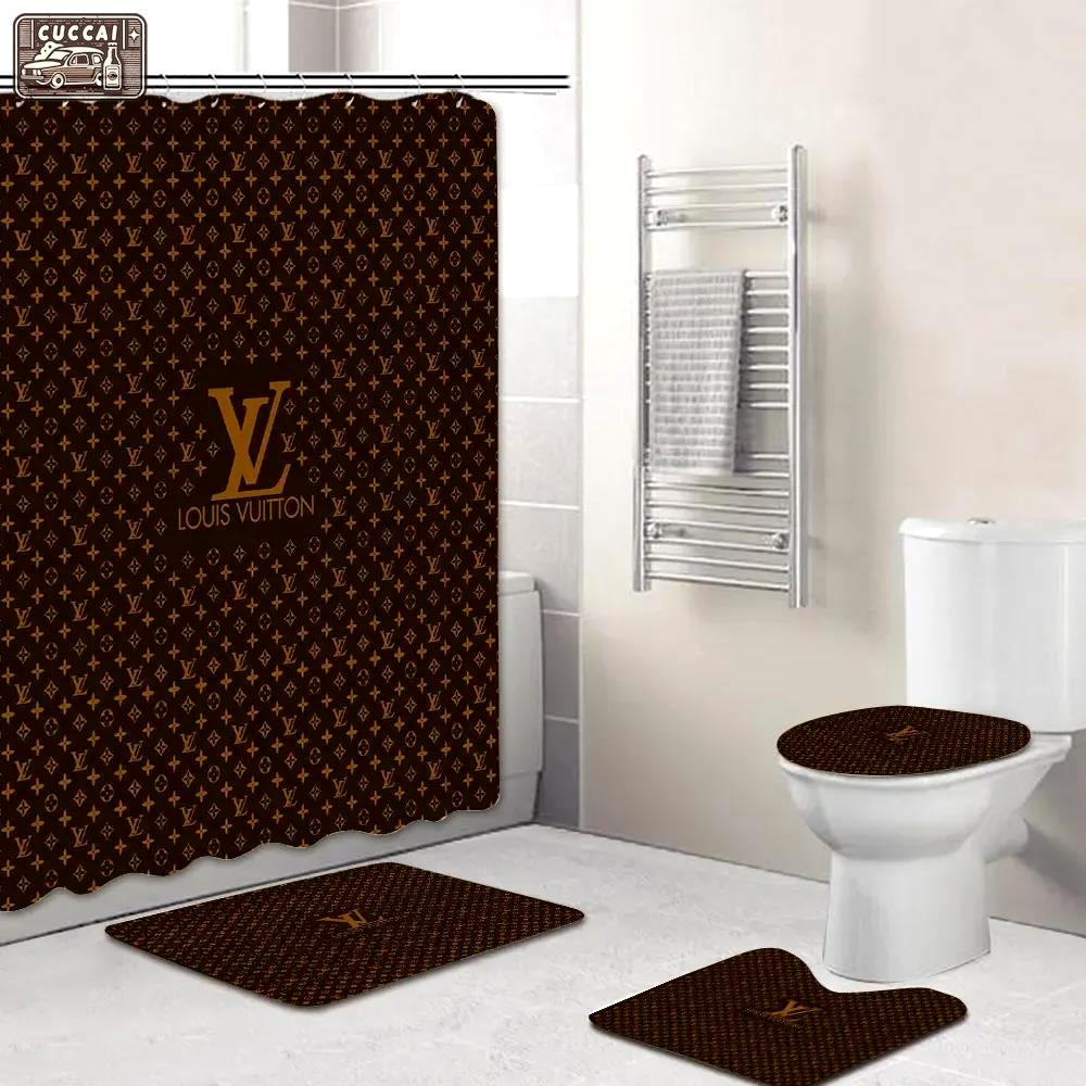 Louis vuitton bath mat hypebeast luxury fashion brand bathroom sets home decor Bathroom Set