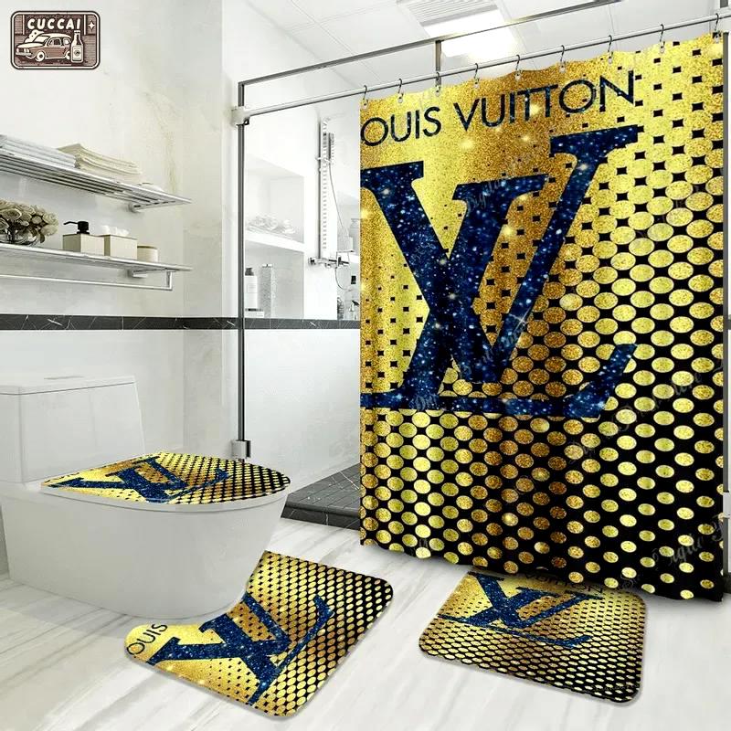 Louis vuitton bathroom set luxury fashion brand bath mat hypebeast home decor Bathroom Set