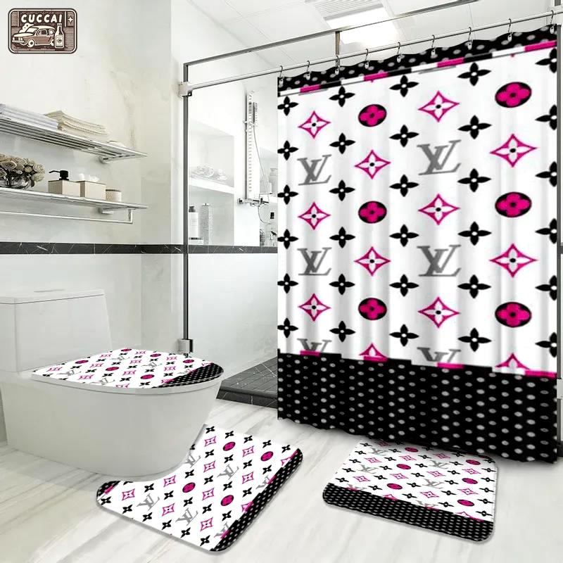 Louis vuitton bathroom set luxury fashion brand home decor hypebeast bath mat Bathroom Set