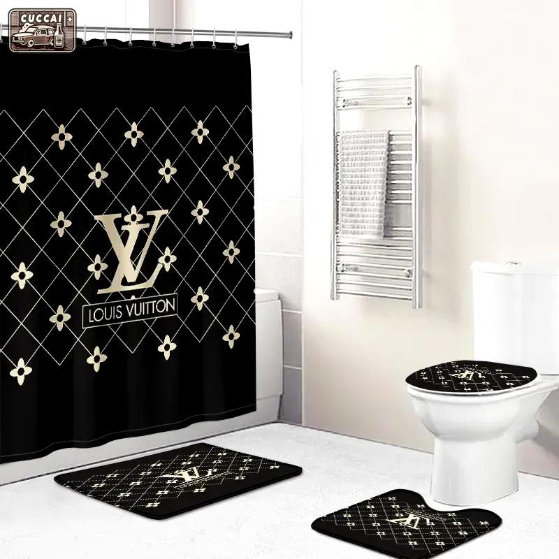 Louis vuitton bathroom set luxury fashion brand hypebeast home decor bath mat Bathroom Set