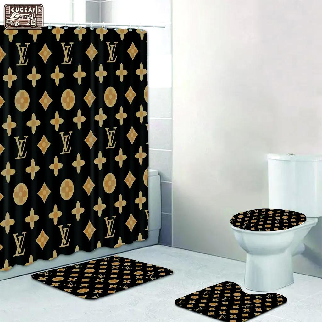 Louis vuitton black premium fashion limited luxury brand bathroom set home decor Bathroom Set