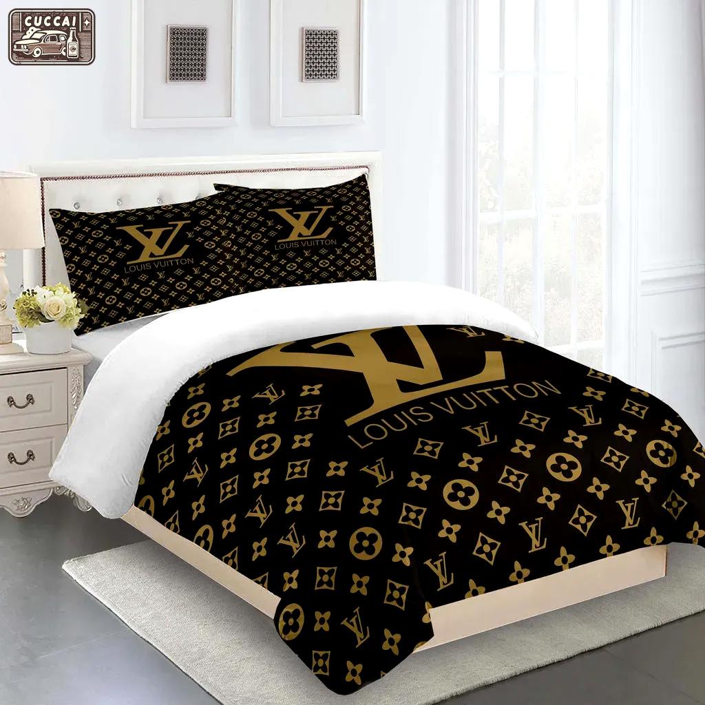 Louis vuitton fashion logo limited luxury brand bedding set  home decorations 32 Bedding Sets