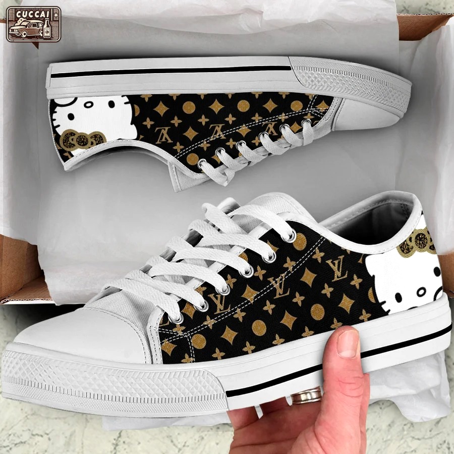 Louis vuitton hello kitty low top canvas shoes sneakers hot best lv for men women 57 lwcs Low Top Canvas Shoes