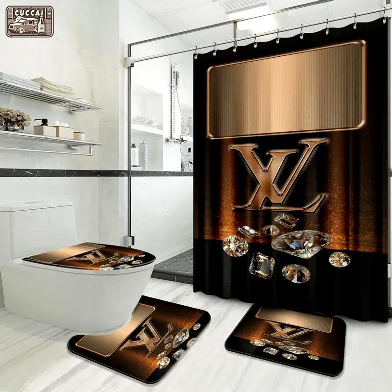 Louis vuitton home decor luxury fashion brand bath mat bathroom sets hypebeast Bathroom Set