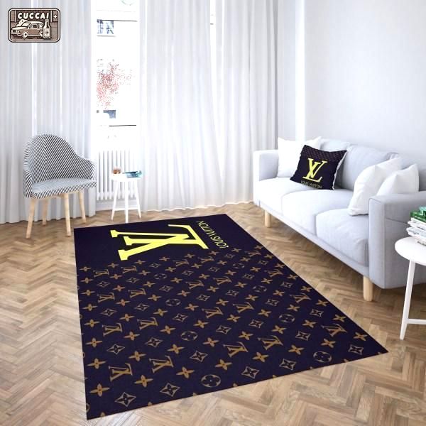 Louis vuitton logo type 668. Upgrade Your Living Room with Luxury Home Decor: Area Carpets, Floor Decor, Door Mats, and Hot Gift Items with style a High-End Fashion Brand Rectangle Rug
