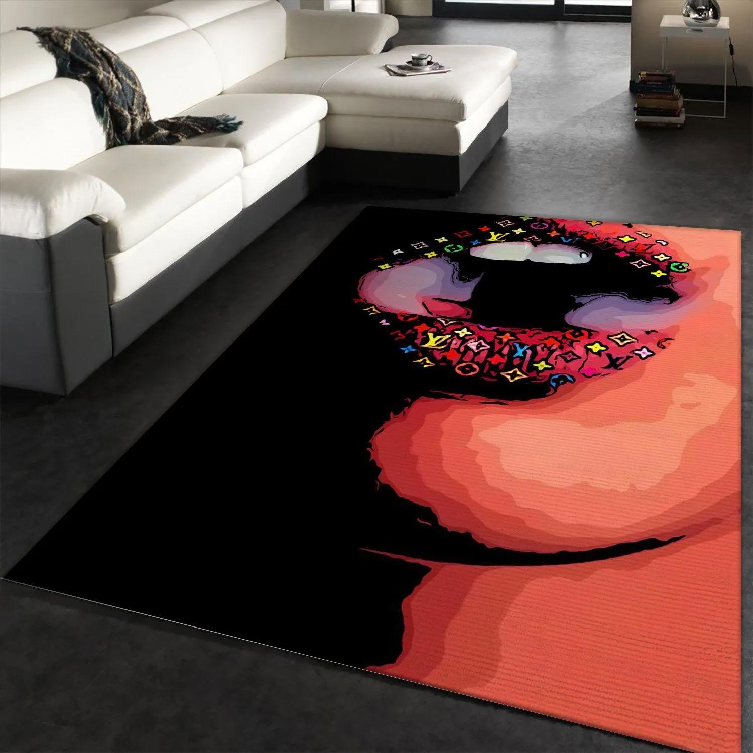 Louis vuitton logo type 836. Upgrade Your Living Room with Luxury Home Decor: Area Carpets, Floor Decor, Door Mats, and Hot Gift Items with style a High-End Fashion Brand Rectangle Rug