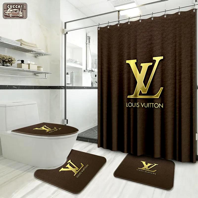 Louis vuitton lv louis vuitton bathroom set home decor bath mat hypebeast luxury fashion brand Bathroom Set