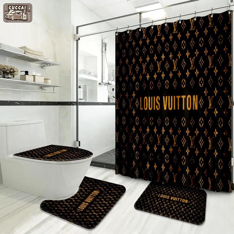 Louis vuitton lv louis vuitton bathroom set home decor hypebeast luxury fashion brand bath mat Bathroom Set