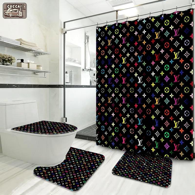 Louis vuitton lv louis vuitton bathroom set home decor luxury fashion brand hypebeast bath mat Bathroom Set