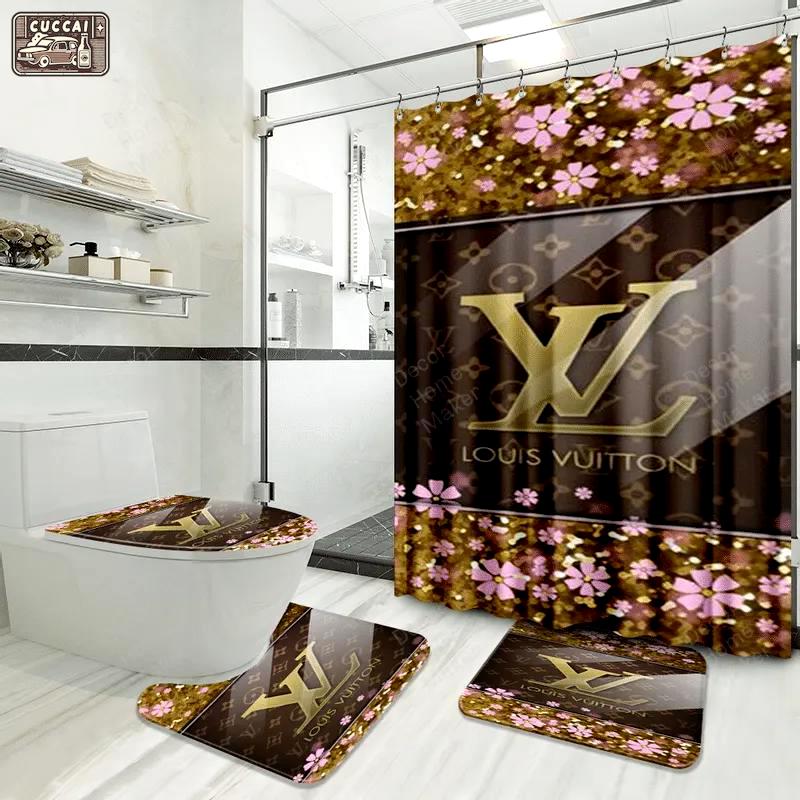 Louis vuitton lv louis vuitton hypebeast bathroom sets bath mat luxury fashion brand home decor Bathroom Set