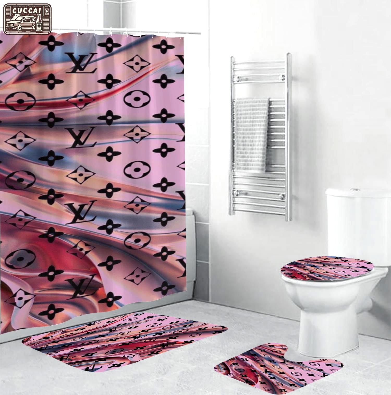 Louis vuitton lv monogram bathroom sets bath mat luxury fashion brand home decor hypebeast Bathroom Set