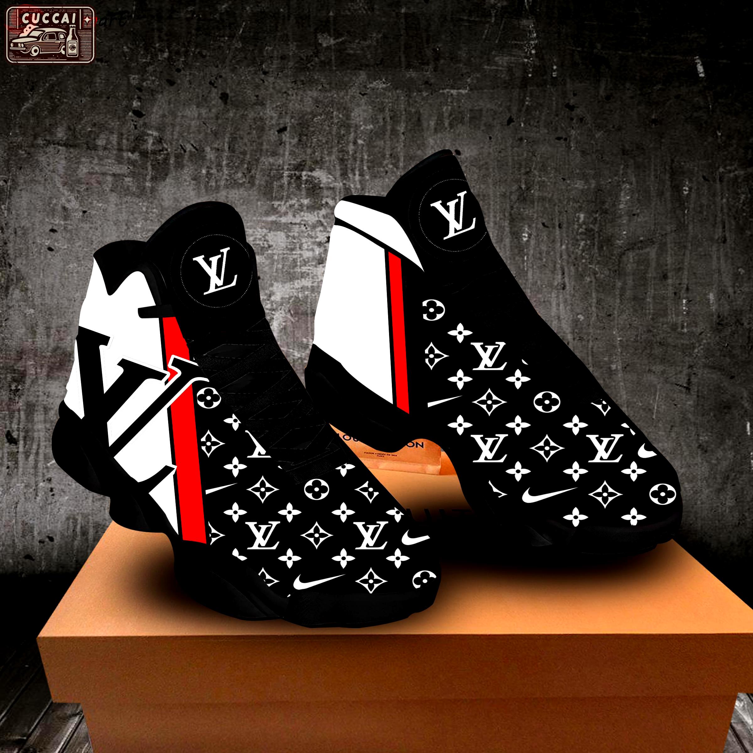 Louis vuitton nike black air jordan 13 sneakers shoes hot lv for men women ht Air Jordan 13