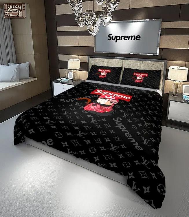 Louis vuitton supreme dragon ball louis vuitton lv logo type 67 Bedding Sets bed linen sheets bedclothes hyperbeast Bedroom blankets covers premium fashion brand home decor luxury ideas bedspread duvet